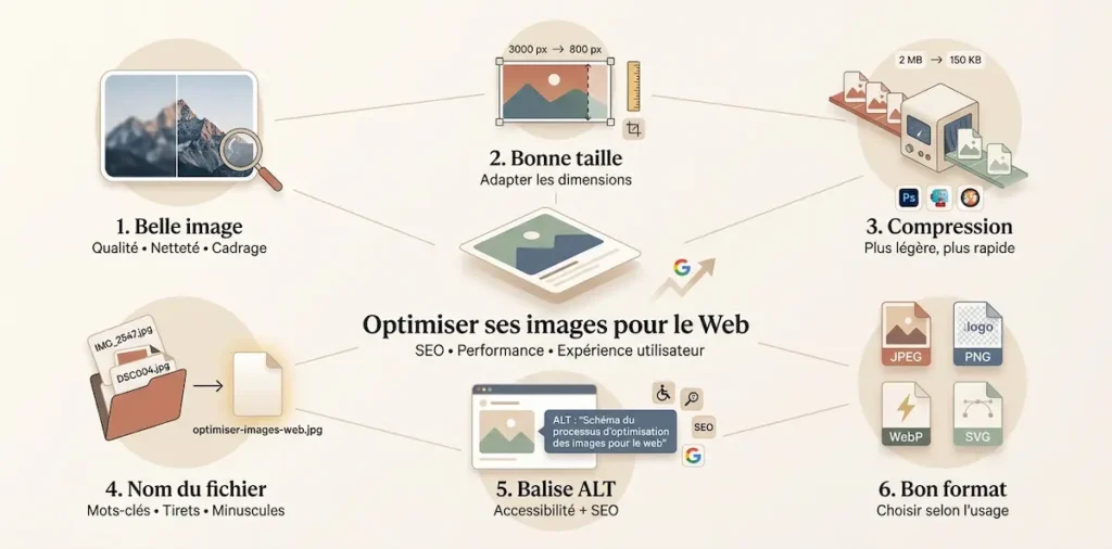 infographie optimiser images pour le web et le seo