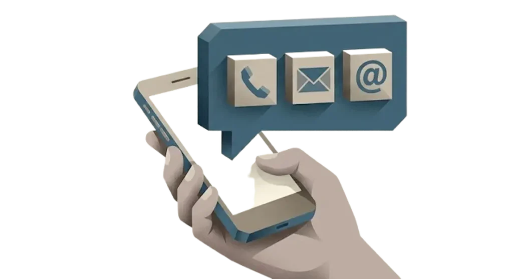 illustration d'une main avec un telephone qui veut contacter