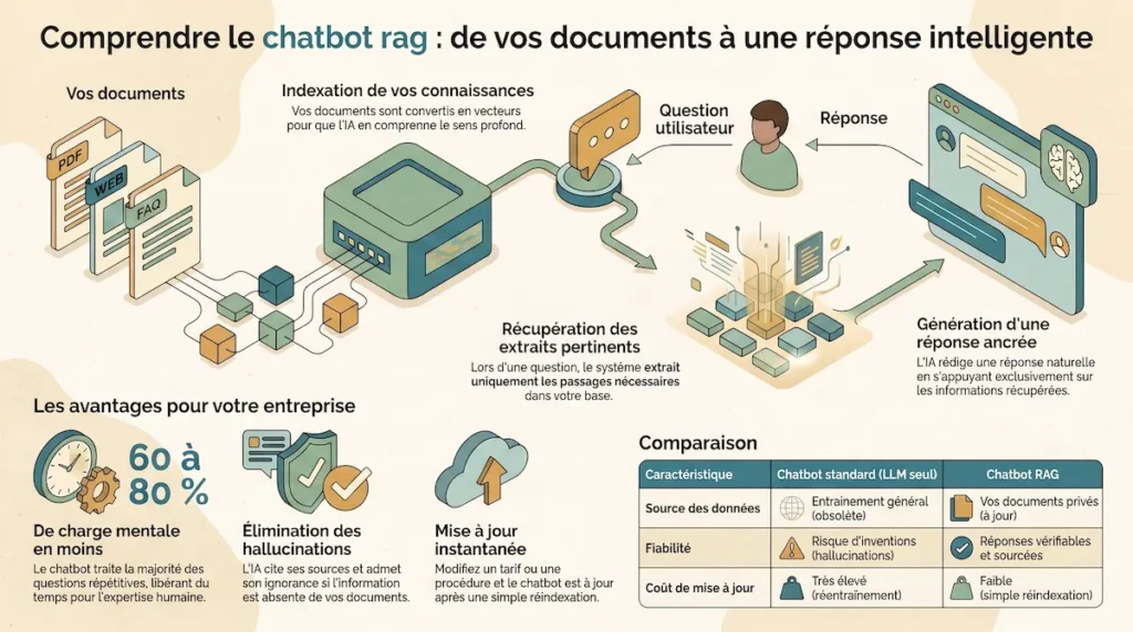 illustration d'un chatbot ia avocat notaire fonctionnement du rag.