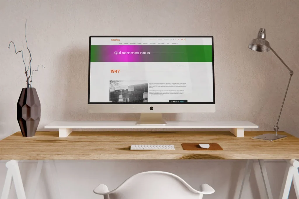 Capture page histoire de sentou.fr – éditeur de design français depuis 1947