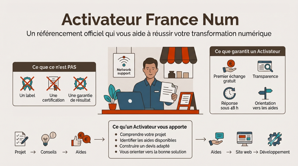 infographie qui explique ce que qu'est et ce que fait un Activateur NUM