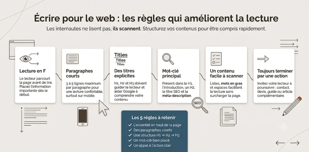 infographie de l'article écrire pour le web