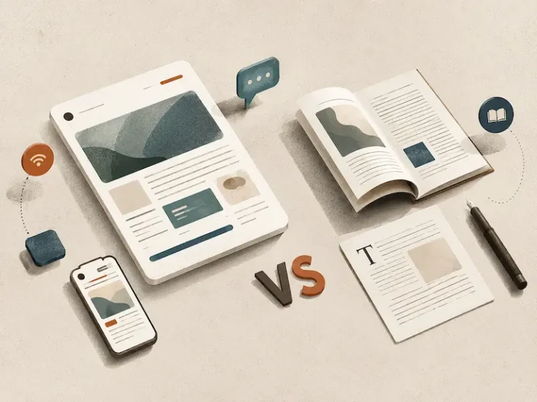 illustration rédaction web VS rédaction classique