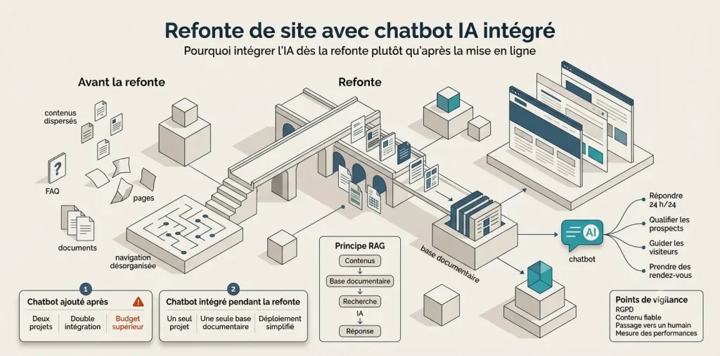 infographie de l'interet d'une refonte de site avec chatbot ia
