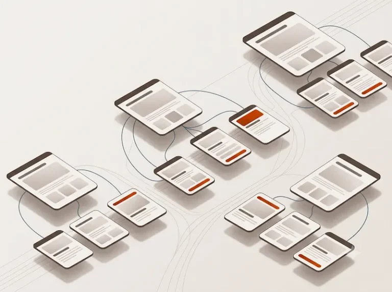 illustration silo seo ou cocon semantique. illustration de pages web liées entre elles