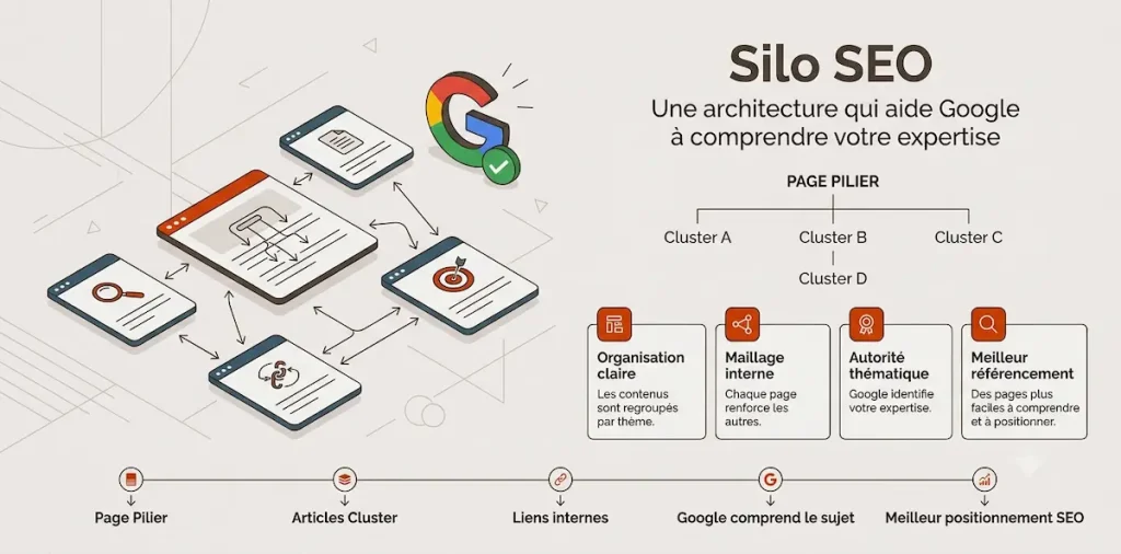 infographie pour expliquer ce qu'est un silo SEO